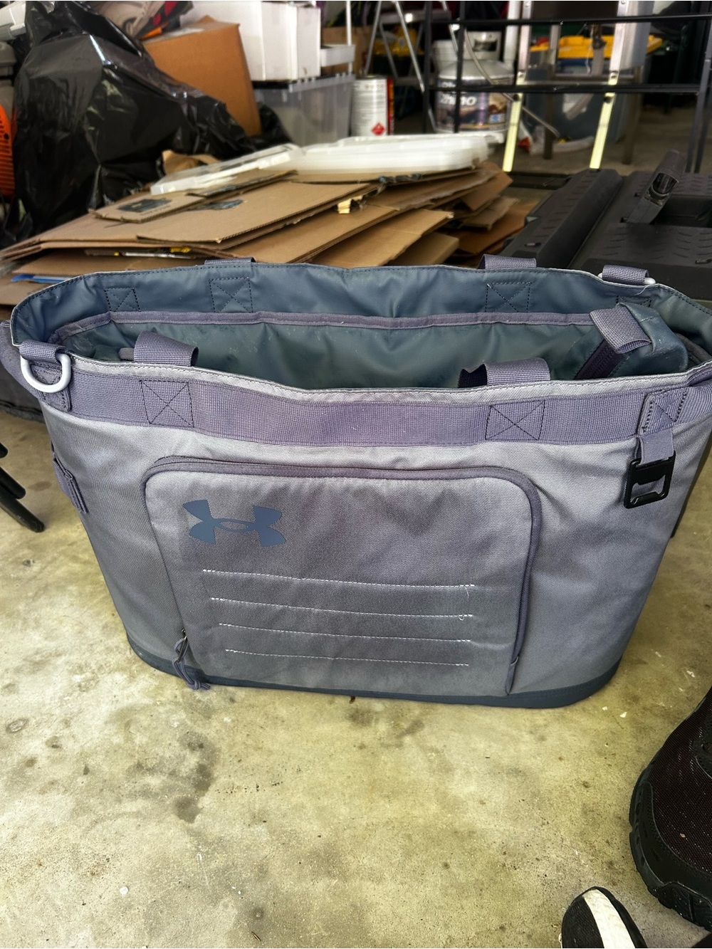Under Armour Sideline Soft Cooler Tote Bag – Gray & Blue, 24-Can Capacity